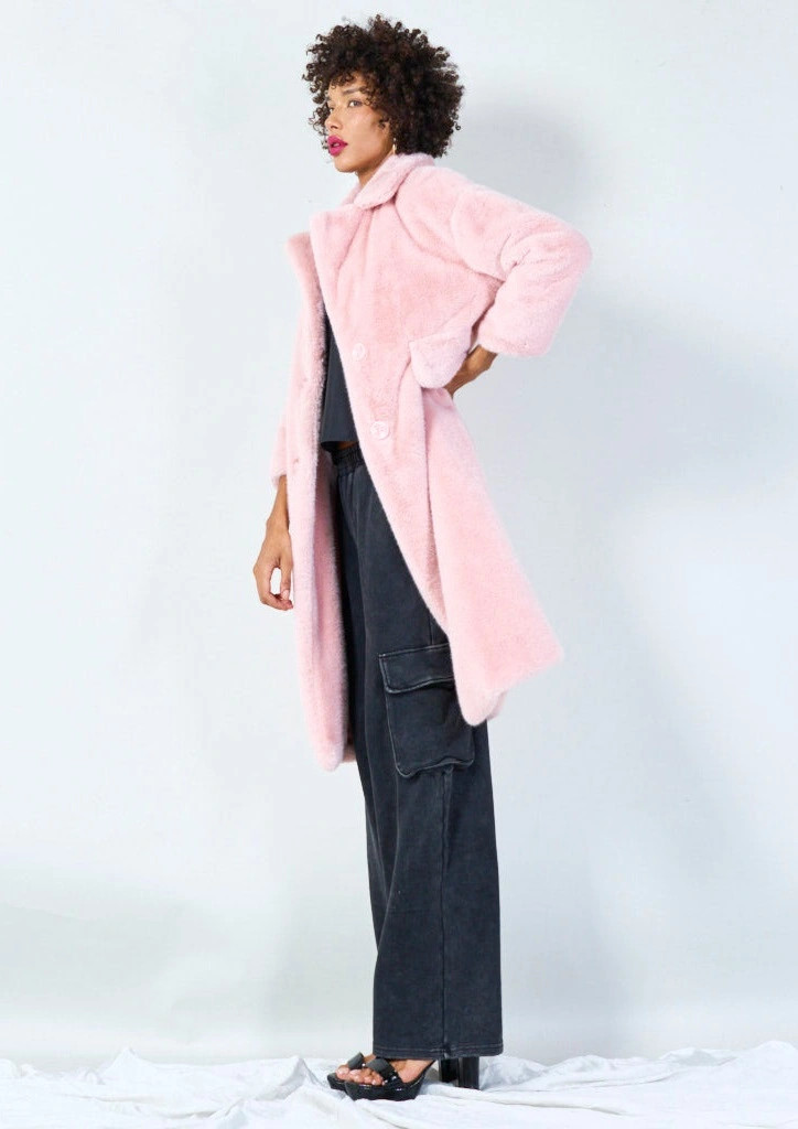 YV0454 Eco Fur Coat