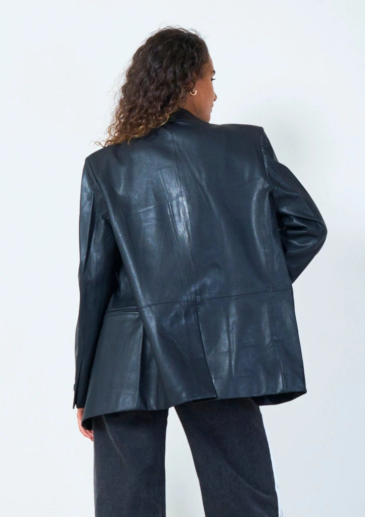YV0509 Eco Leather blazer with notch lapel