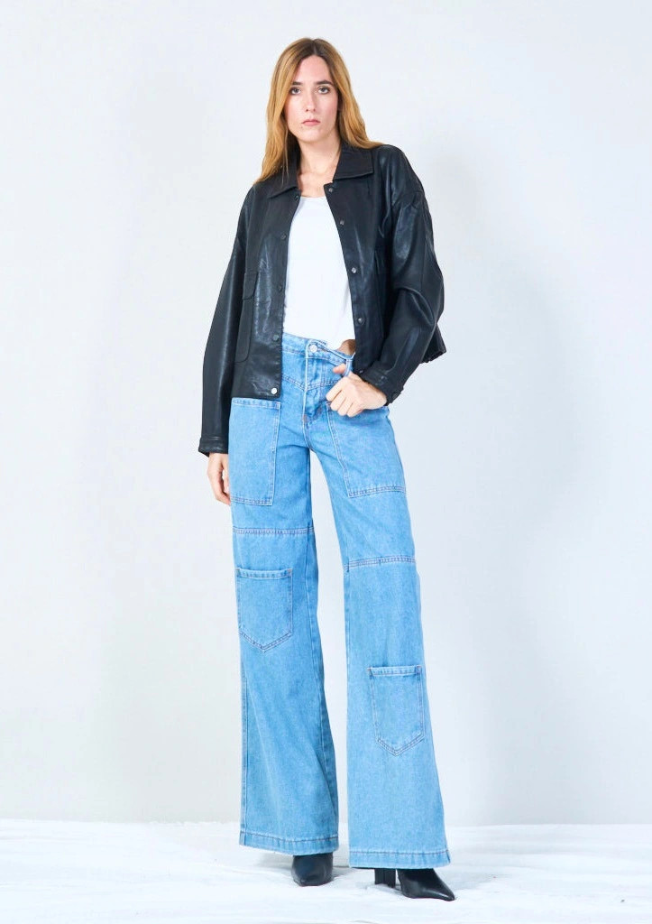 YV0506 Cropped button-up Jacket