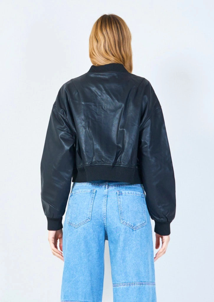YV0507 Bomber Jacket with Zipper Closure