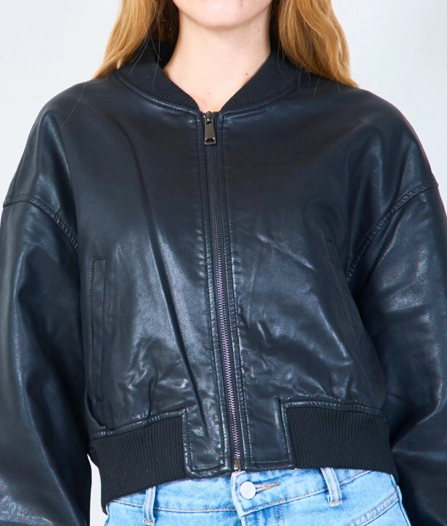 YV0507 Bomber Jacket with Zipper Closure