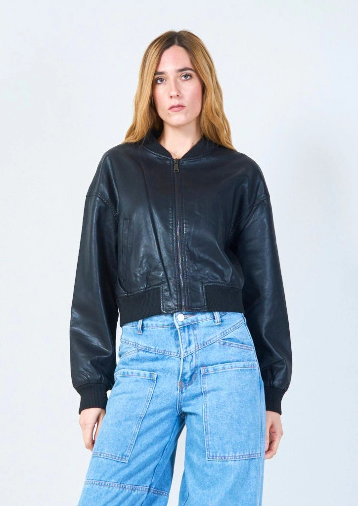 YV0507 Bomber Jacket with Zipper Closure