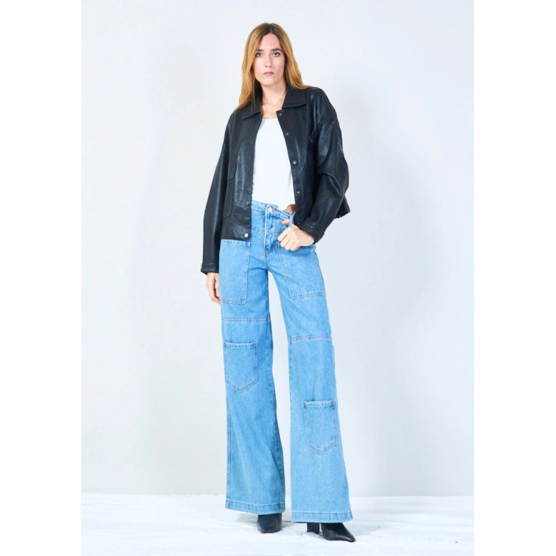 YV0506 Cropped button-up Jacket