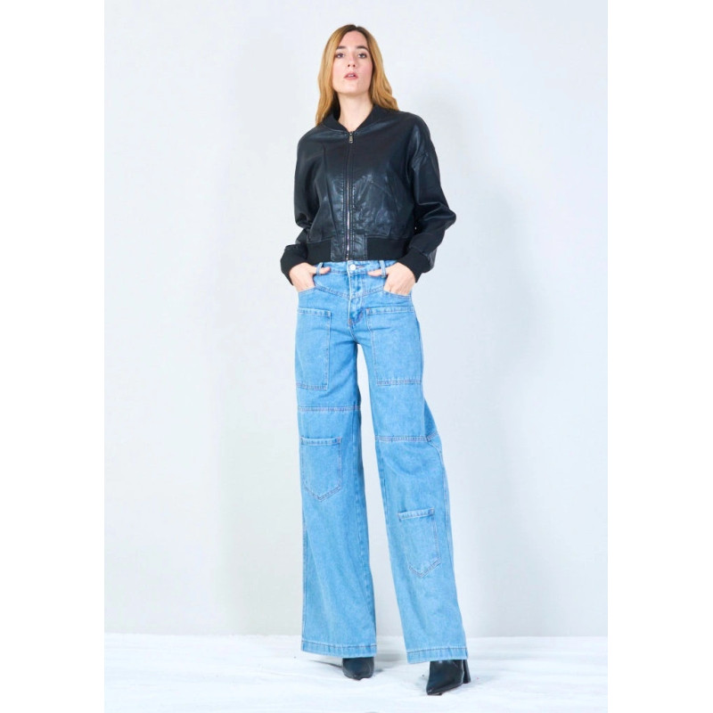 YV0507 Bomber Jacket with Zipper Closure