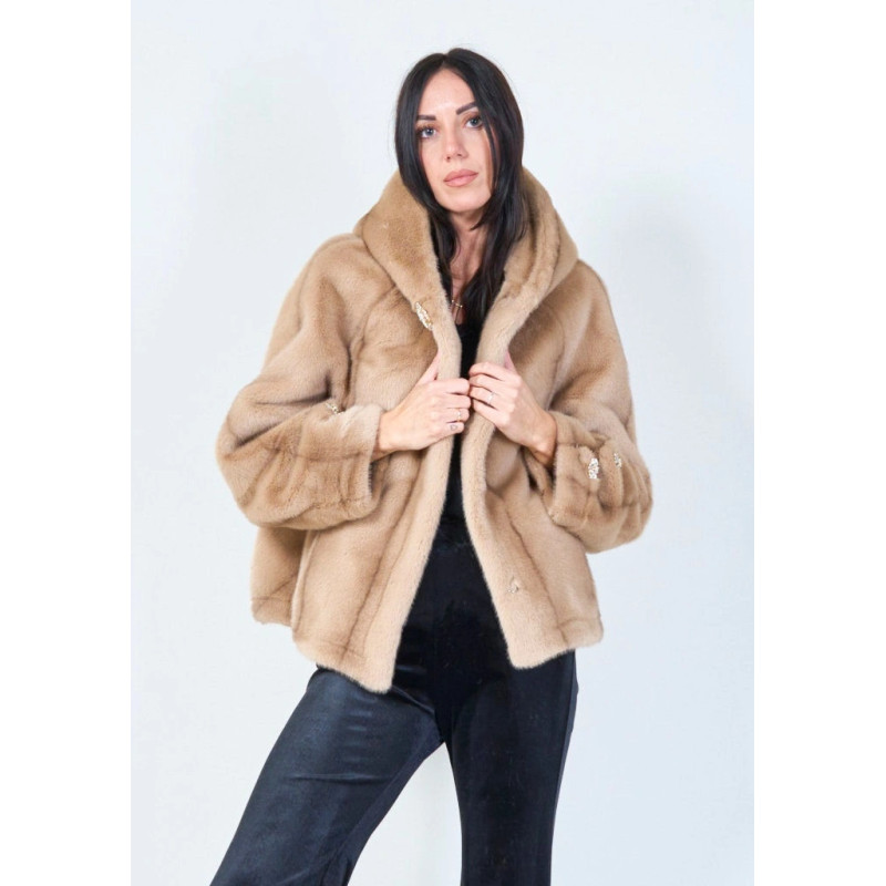 YV0510 Eco Fur Jacket with Jeweled accents